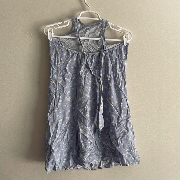 American Eagle Women S Blue Daisy Floral Boho Halter Mini Sundress NWT - Picture 2 of 6